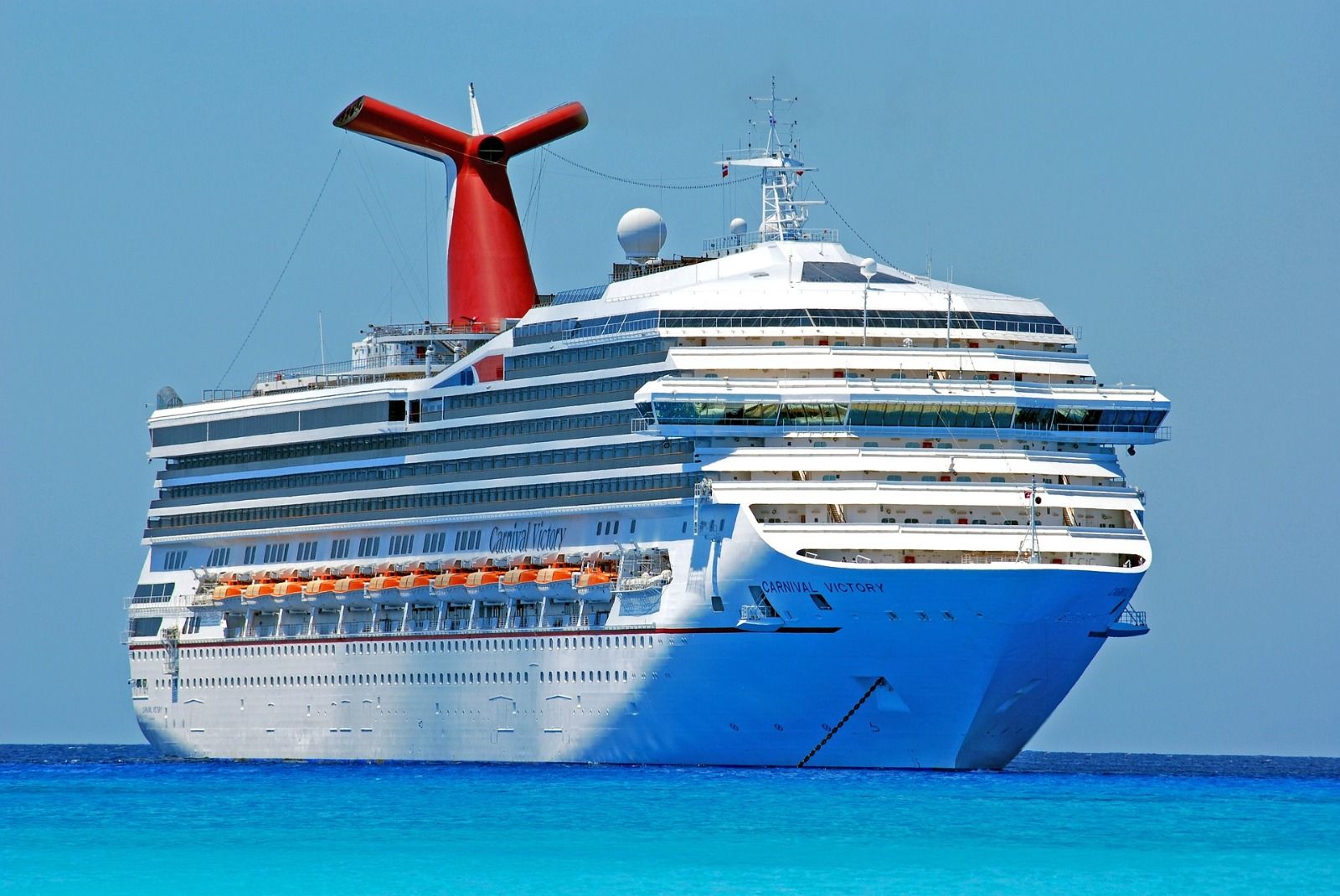 Cruise ship in the ocean