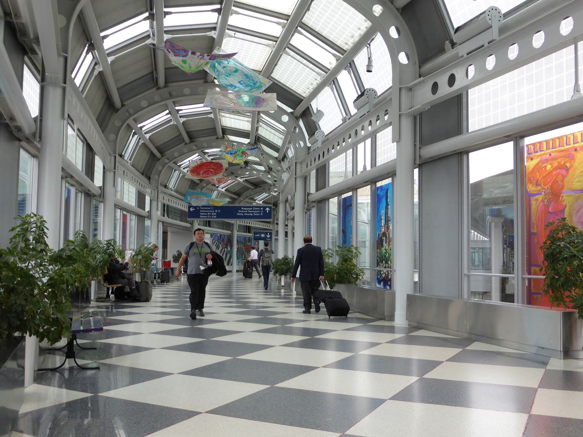 Person walking through a terminal